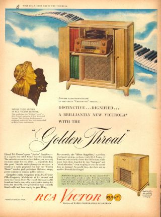 1946 Vintage Ad Rca Victor Golden Throat Console Radio Phonograph 043018