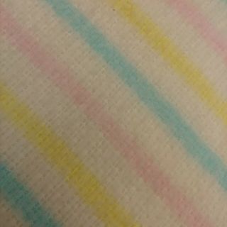 Vtg Baby Blanket Acrylic Open Weave Stripes Pastel Wpl 1675 White Pink Aqua