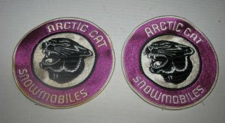 2 Large 6 " Vintage 1970s Arctic Cat Snowmobile Patch Patches