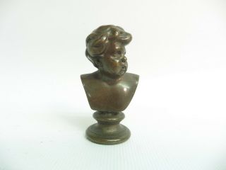 19thc Ferdinand Barbedienne Bronze Wax Seal Boy/putti Bust,  Signed