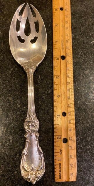 Reed And Barton Burgundy Sterling Silver Pierced Serving Spoon
