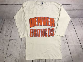 Vintage Denver Broncos 3/4 Long Sleeve Mens Medium 80s Logo 7 Elway Vtg Nfl