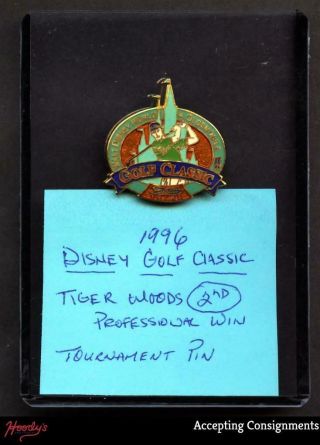1996 Disney Golf Classic Tournament Pin Oldsmobile,  Tiger Woods 2nd Prof.  Win