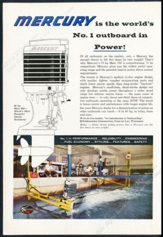 1960 Mercury Outboard Boat Motor 800 Photo Vintage Print Ad
