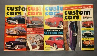 Vintage 1957 Custom Cars Magazines (4) " Vol 1 No 1 " Great Cond Hot Rod Customs