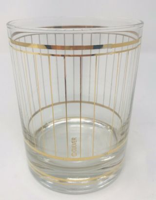 Culver Glass Tumbler Double Old Fashioned Gold Vintage