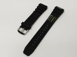 Vintage Mens Black Rubber Watch Strap For Divers Watch With 20mm Ends