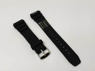 Vintage Mens Black Rubber Watch Strap for Divers Watch with 20mm Ends 2