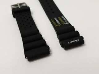 Vintage Mens Black Rubber Watch Strap for Divers Watch with 20mm Ends 3