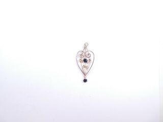 Sapphire Pearl Rose Gold 9ct Antique Pendant