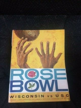 January 1,  1963 Rose Bowl Program University Of Wisconsin Vs Usc