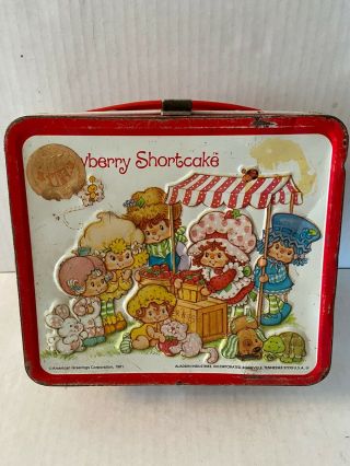Vintage Strawberry Shortcake Metal Lunchbox 1981 American Greetings Aladdin