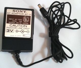 Sony Ac - 31 Power Supply Vintage Adapter 3v Fits Tps - L2 & More
