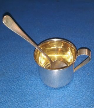 Vintage Sterling Silver Baby Cup.  925 And Silver Plated Baby Spoon
