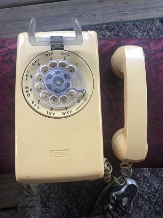 Vintage Itt Rotary Dial Wall Mount Telephone Phone
