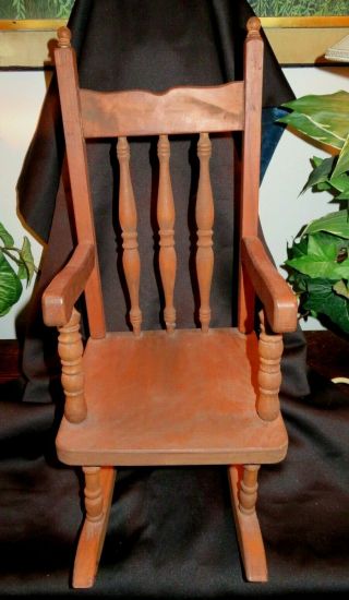 Vintage Turned Wood Childs Rocking Chair Custom Made 20 " H X 9 " W X 12 " D