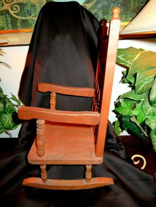 Vintage Turned Wood Childs Rocking Chair Custom Made 20 