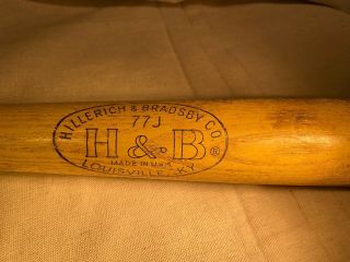 Vintage Hillerich & Bradsby Wood Baseball Bat Semi - Pro Team Leader Henry Aaron
