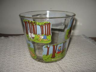 Vintage Glass Ice Bucket W Ashby Comics Funny Golf Cartoons 5 " X 6 "