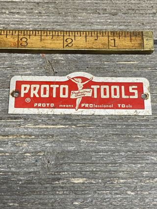 Vintage Proto Tools Flying Lady Logo Badge Emblem 3” X 1”