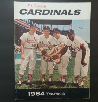 1964 St Louis Cardinals Baseball Yearbook Gibson Flood Mccarver Etc.