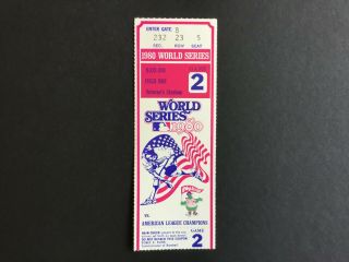 1980 World Series Game 2 Ticket Stub (kc Royals At Philadelphia Phillies)