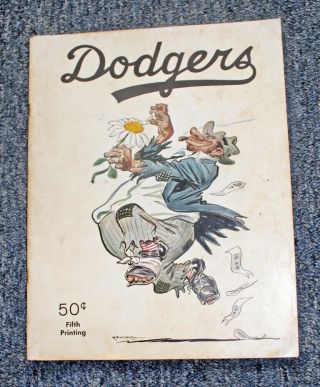 Orig.  1951 Brooklyn Dodgers (jackie Robinson) Yearbook 5th Printing / 48 Pgs.