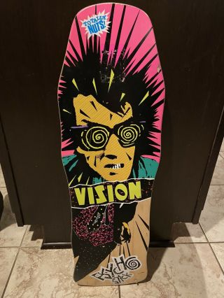 Vintage 1980’s Reissue Vision Psycho Stick Skateboard Shape 10x30