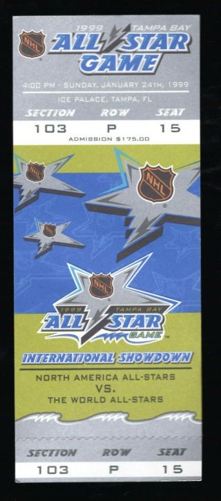 1999 47th Nhl All - Star Game Full Ticket Ice Palace Tampa Lightning
