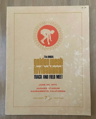 Vintage 1970 11th Gw Invitational Track And Field Program - Steve Prefontaine