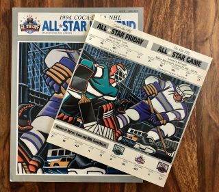 1994 Nhl All Star Game Program & Full Tickets - York,  Ny - Richter Mvp