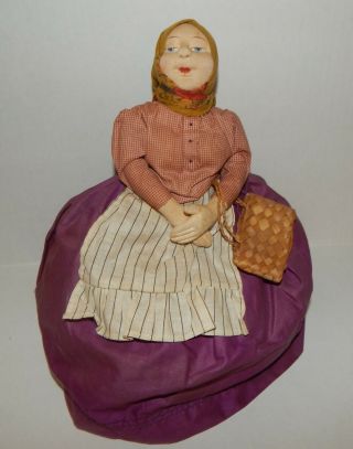 Vintage Antique Russian Lady Cloth Tea Cozy Cosy Doll