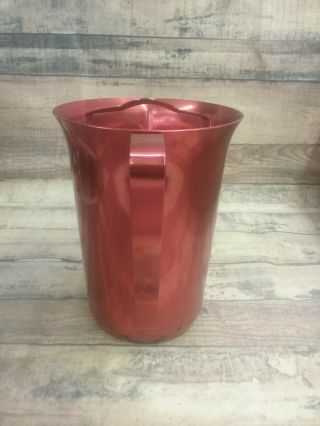 Vintage Red Aluminum Ice Lip Pitcher 2