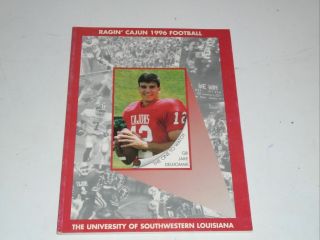 1996 Southwestern Louisiana College Football Media Guide Jake Delhomme Box 30