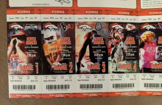 Denver Broncos 2014 Full Season Ticket Stub Peyton Manning Indianapolis Colts
