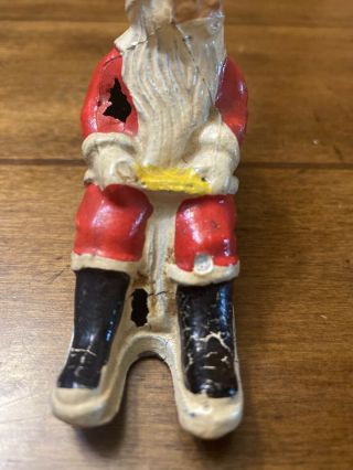 Rare Old Antique VTG Lead Tin Christmas Santa Claus Sled Barcley Manoil Toy 3