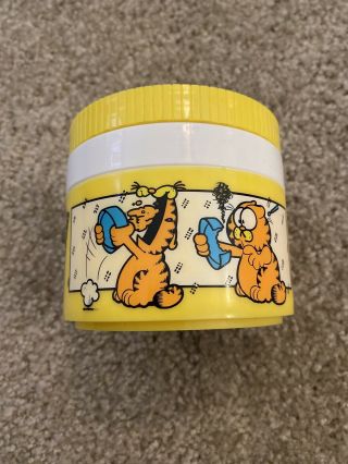 Vintage 1984 Garfield The Cat Thermos Snak Jar No Lunchbox Cartoons Comic Strip