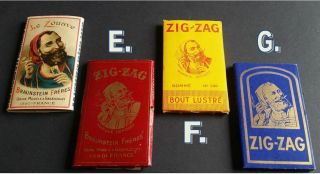 1930s One Antique Vintage Cigarette Rolling Paper Zig Zag (image E) Nr 149