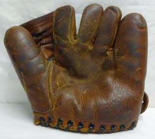 Vintage 1940s Bob Feller Endorsed Jc Higgins Model 310 - 1621 Baseball Glove
