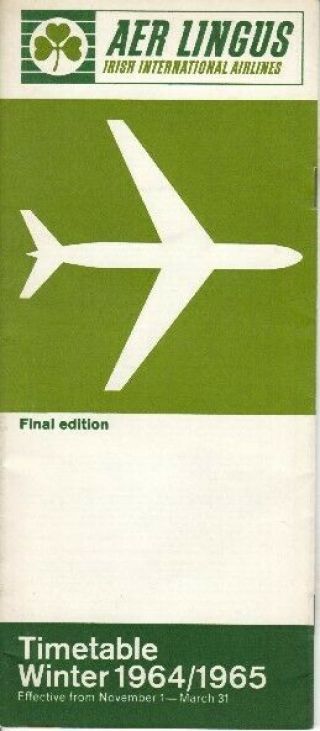 Aer Lingus Timetable 1964/11/01