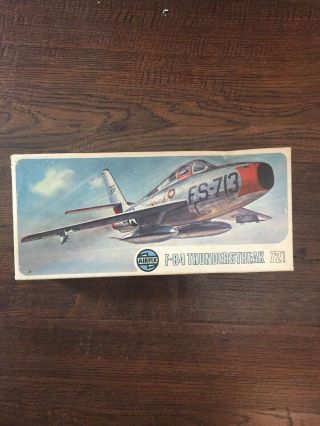 Vintage Airfix Model F - 84 Thunderstreak 1/72nd Scale Model Airplane Open