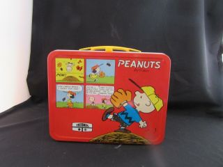 Vintage Charlie Brown & Snoopy Peanuts Red Lunch Box Only No Thermos
