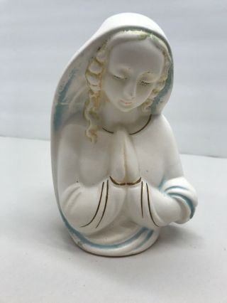 Vintage Madonna Virgin Mary Blessed Mother Statue Planter Made In Japan