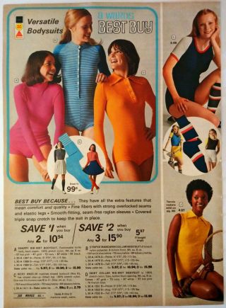 1973 Vintage Paper Print Ad Bodysuits Panty Hose Women Lingerie Underwear