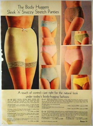 1971 Vintage Paper Print Ad Body Huggers Panties Gown Robe Lingerie Underwear