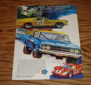 1969 Ford Performance Buyers Digest Sales Brochure 69 Cobra Mustang