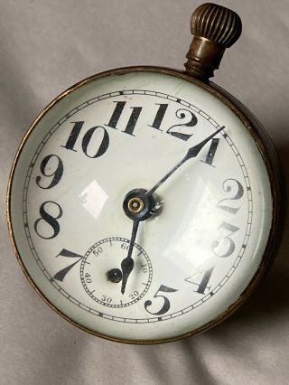 Scarce Antique 1897 Waterbury Co.  Glass Ball Desk Clock [working Order]