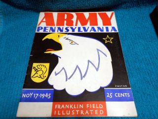 Vtg 1945 Army Vs Pennsylvania College Football Program