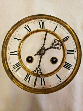 Schlenker & Kienzle Antique German Wall Clock Movement W/ Porcelain F/parts