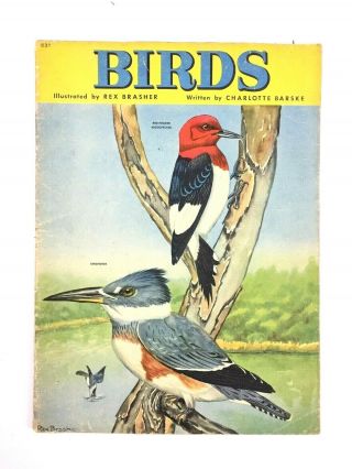 Vintage 1940 Birds Linen Book By Artists & Writers Guild - Rex Brasher